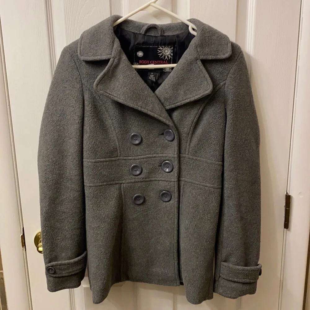 Junior’s Gray Pea Coat - Picture 10 of 12